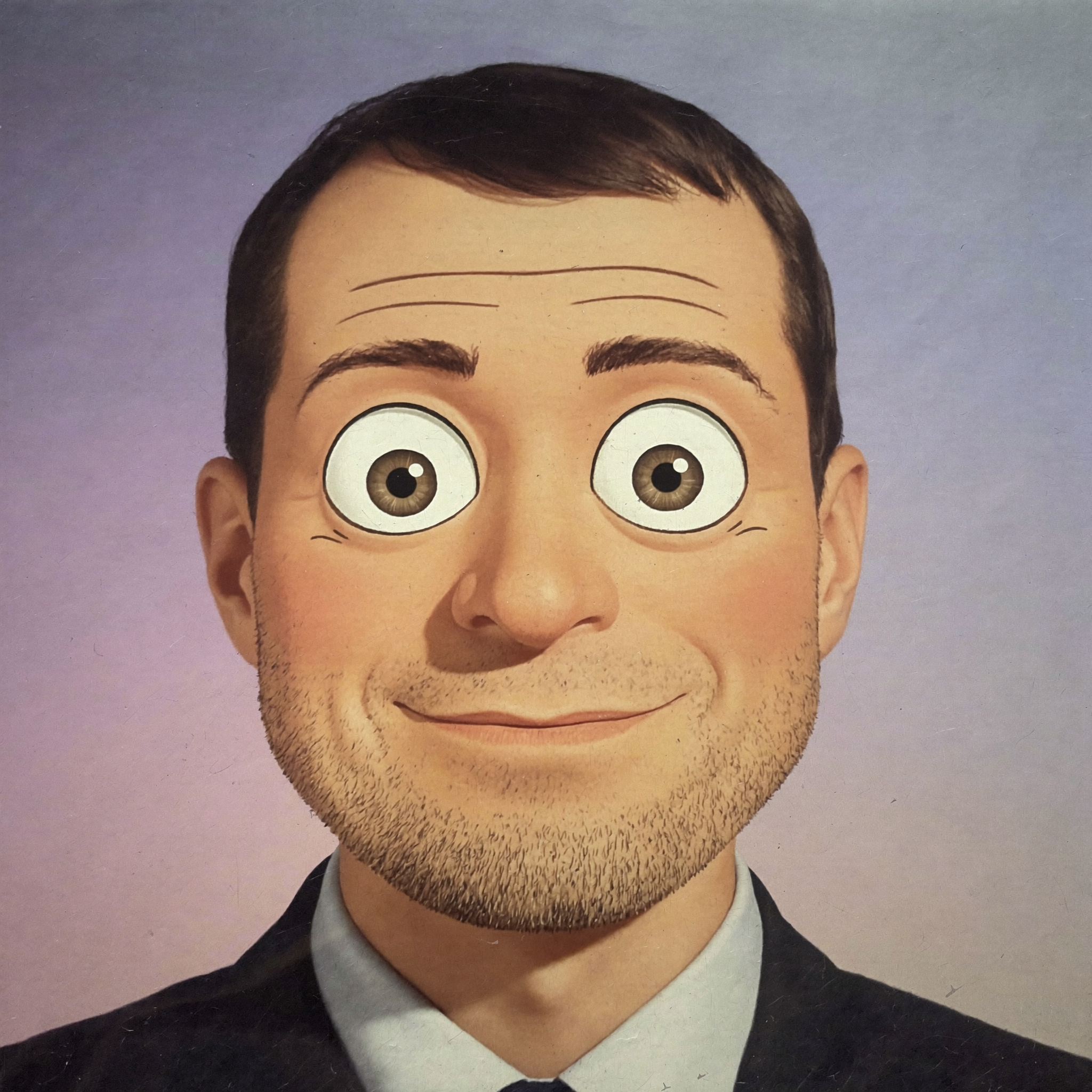 One attempt out of ten that tried to go cartoonish, with badly oversized eyes