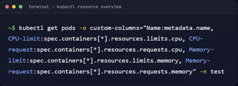 AKS resource overview terminal screenshot